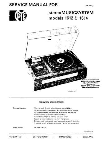 PYE 1614 Equipment Service Information by download #90815