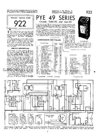 PYE AUTO RG Vintage Service Information  by download #90851