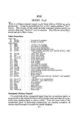 PYE V14C Equipment Service Information by download #91025