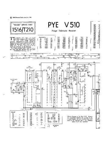 PYE V510 Equipment Service Information by download #91034