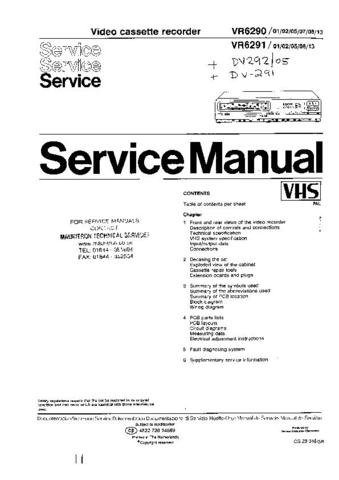 PYE VR6290 Equipment Service Information by download #91043