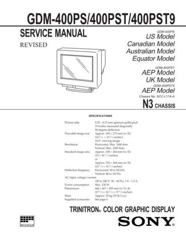 SONY GDM400PST9 Service Manual by download #91084