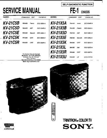 SONY KV21X5U Service Manual by download #91104