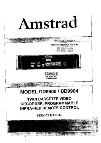 AMSTRAD DD9904 Service Manual by download #91275