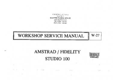 AMSTRAD STUDIO 100 Service Manual by download #91291