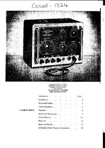 COSSOR 1324 INS Service and Operating  by download #91304
