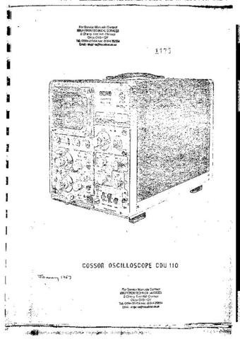 COSSOR CDU110 INS Service and Operating  by download #91312
