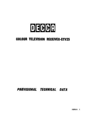 DECCA CTV25 Service Information  by download #91369