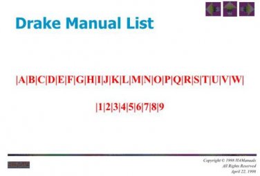 DRAKE MANUAL Technical Information by download #91415