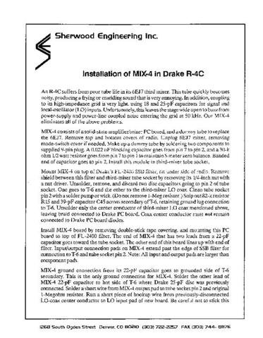 DRAKE MIX4 Technical Information by download #91420