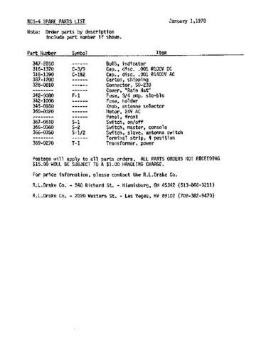 DRAKE RCS4SP Technical Information by download #91458
