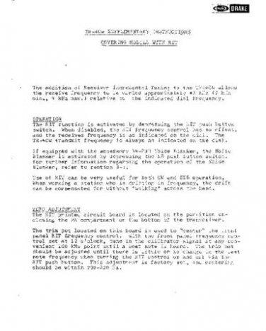 DRAKE RIT Technical Information by download #91461