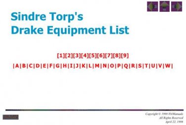DRAKE SINDRLST Technical Information by download #91474