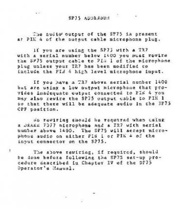 DRAKE SP75ADD Technical Information by download #91476