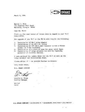 DRAKE TR72TR7A Technical Information by download #91510