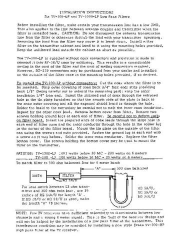 DRAKE TV100LP Technical Information by download #91518