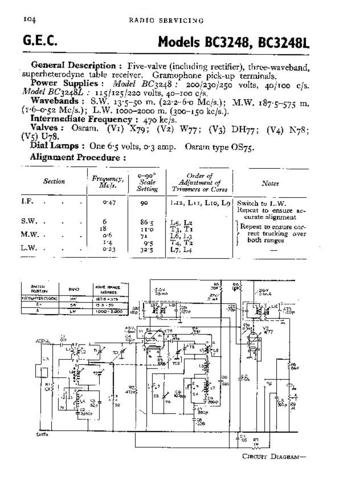 GEC BC3248 Service Information  by download #91570