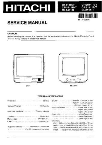 HITACHI C1411T Service Information  by download #91652
