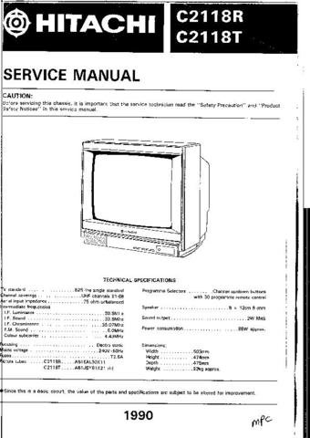 HITACHI C2118R Service Information  by download #91660