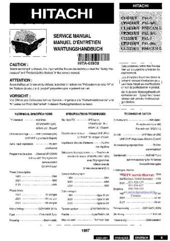 HITACHI C2121R Service Information  by download #91662