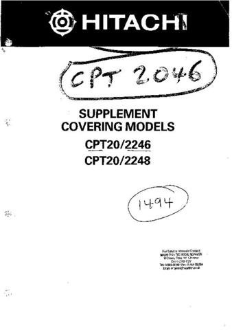 HITACHI CPT2048 Supp Service Information  by download #91699