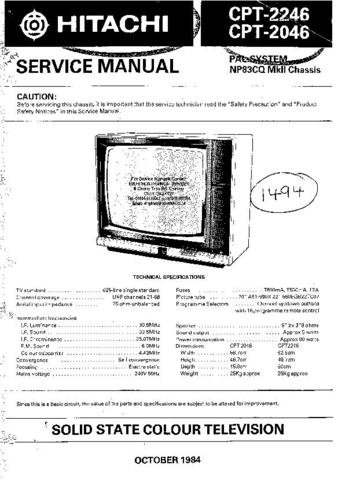 HITACHI CPT2048 Service Information  by download #91700
