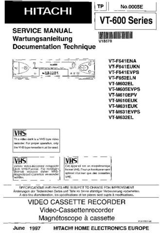 HITACHI VTM610EUK Service Information  by download #91719