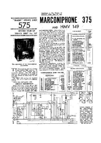 HMV 149 Vintage Service Information  by download #91731