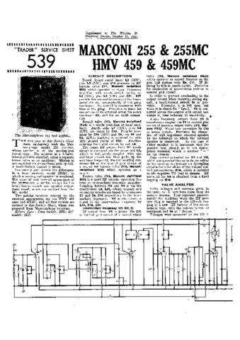 HMV 459 Vintage Service Information  by download #91748