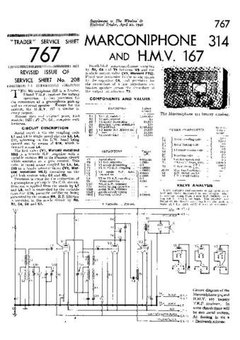 MARCONI 314 Vintage Service Information  by download #91809