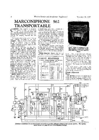 MARCONI 562 Vintage Service Information  by download #91834