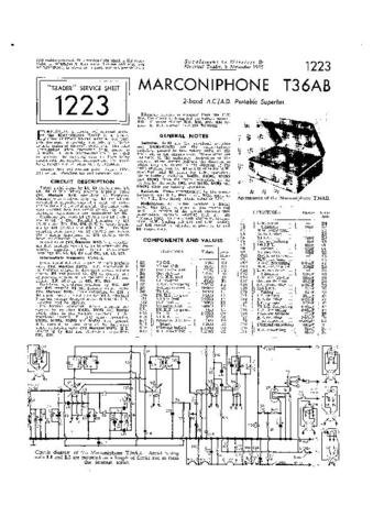 MARCONI T36AB Vintage Service Information by download #91875
