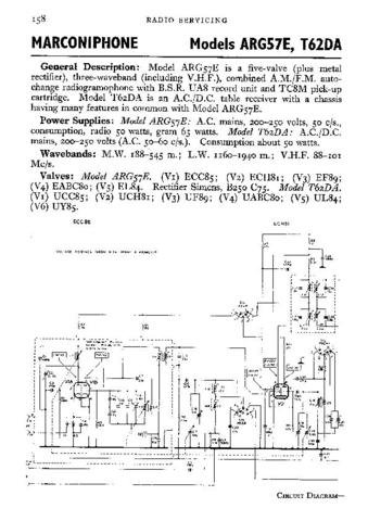 MARCONI T62DA Vintage Service Information by download #91878