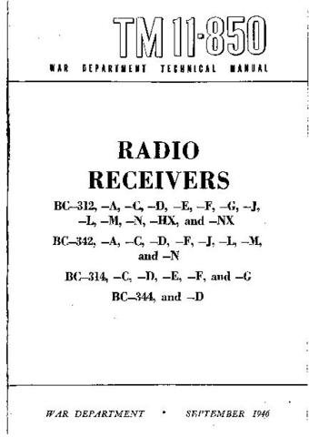 MILITARY BC312 SERIES RECEIVER SERVICE by download #91892