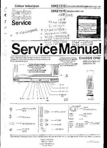PHILIPS 52KE1512 Service Manual  by download #91951