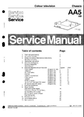 PHILIPS AA5AB Chassis Service Manual  by download #91956