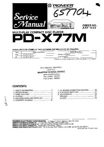 PIONEER PDX77M Service Manual by download #91994