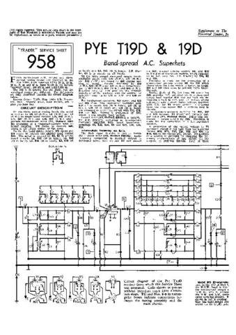 PYE 19D Vol 2 Vintage Service Information  by download #92009