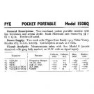 PYE POCKET PORTABLE Vintage Service Information  by download #92094