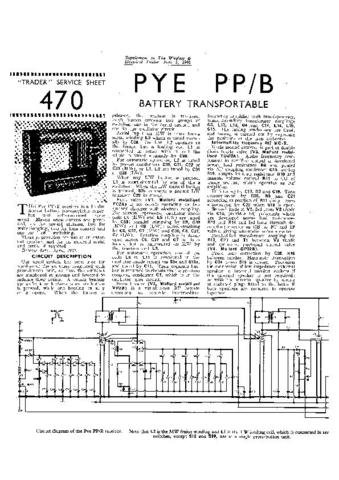 PYE PP_B Vintage Service Information  by download #92097