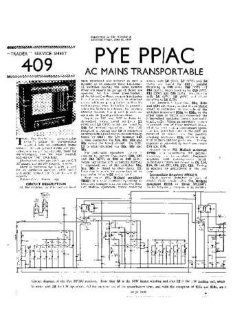 PYE PPAC Vintage Service Information  by download #92098