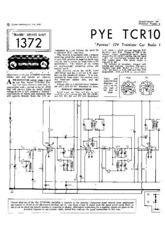 PYE PYEWAY Vintage Service Information  by download #92108