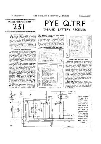 PYE Q5 Vintage Service Information  by download #92113