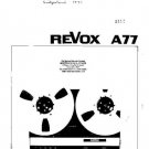 REVOX A77 Tape Recorder Service Manual by download #92125
