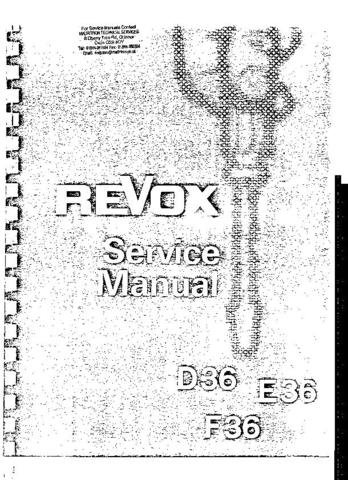 REVOX G36 Tape Recorder Service Manual by download #92131