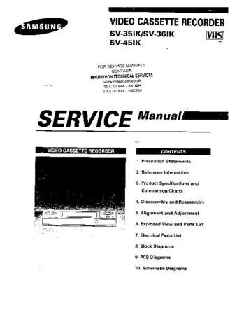 SAMSUNG SV351K Service Manual by download #92157
