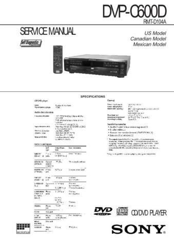 SONY DVPC600D Audio Service Manual  by download #92184