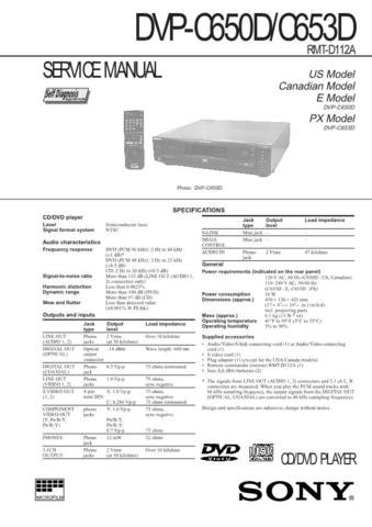 SONY DVPC653D Audio Service Manual  by download #92186