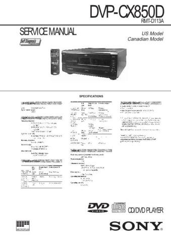 SONY DVPCX850D Audio Service Manual  by download #92187