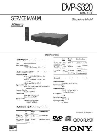 SONY DVPS320 Audio Service Manual  by download #92196